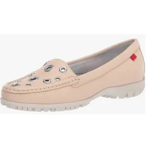 Marc Joseph  NY Women's Mott Street Golf Shoe, Beige Tumbled Leather, 5 M US