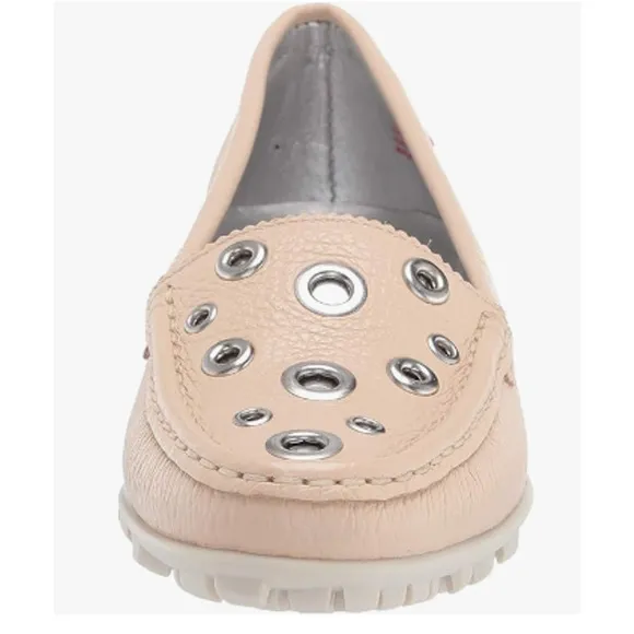 Marc Joseph  NY Women's Mott Street Golf Shoe, Beige Tumbled Leather, 5 M US