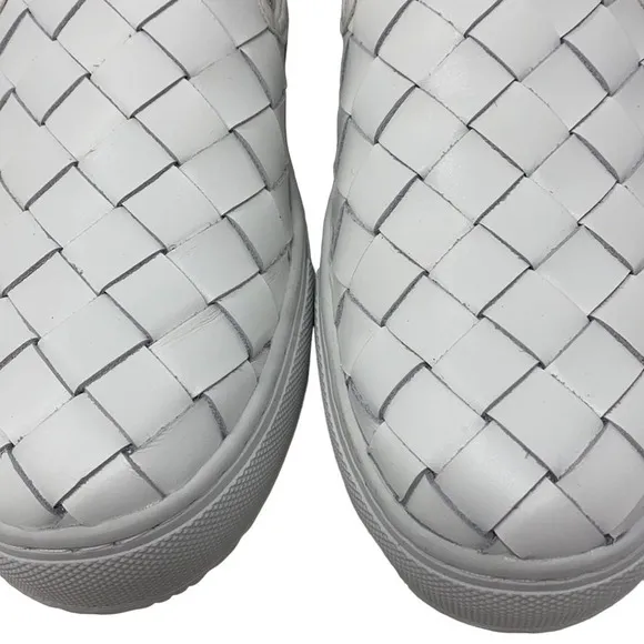 MARC FISHER Calla Woven Leather Slip-On Platform Fashion Sneaker Tennis Shoes