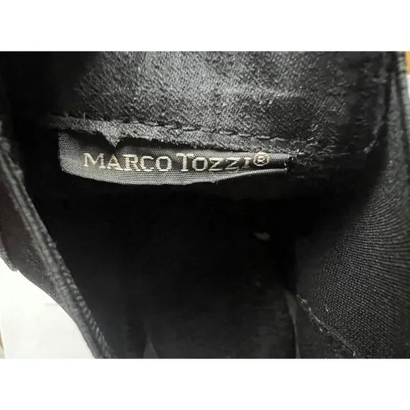 Marco Tozzi  comfortable Cushioned Chelsea ankle boot, black, leather size 39