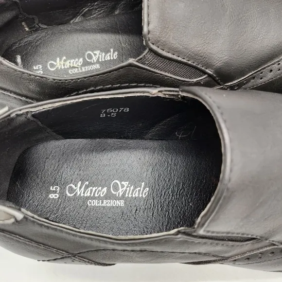 Marco Vitale Men's Dress Oxford Shoes Size 8.5 Black