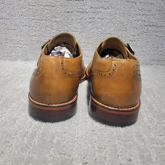 Marco Vittorio Men's Size 10.5 US Brown Italian Leather Side Buckle Dress Shoes