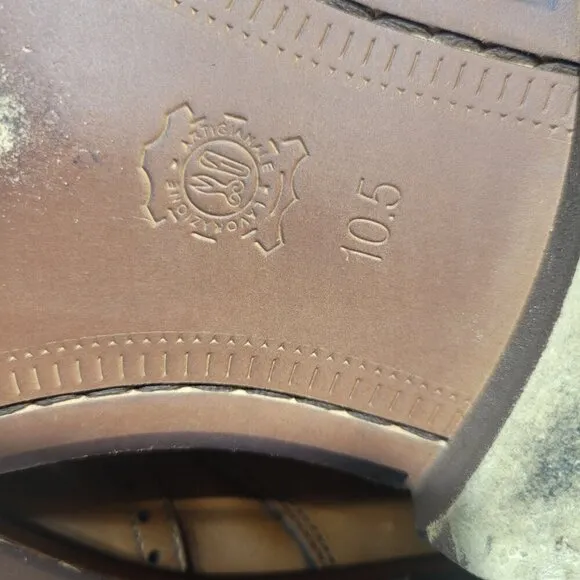 Marco Vittorio Men's Size 10.5 US Brown Italian Leather Side Buckle Dress Shoes