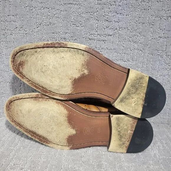 Marco Vittorio Men's Size 10.5 US Brown Italian Leather Side Buckle Dress Shoes