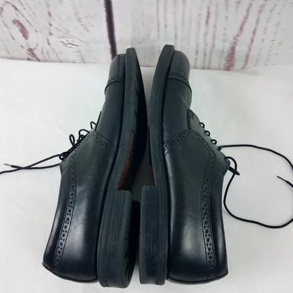 Mario Rossi Italian Men's Black Leather Oxford Dress Shoes 13M