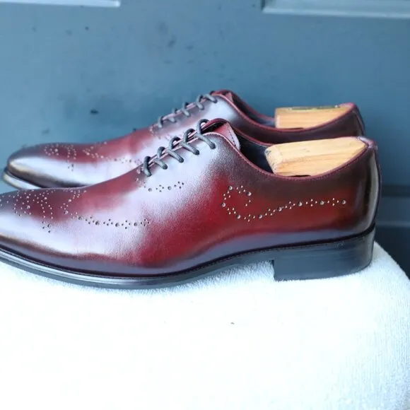 Mason Forte 8.5-M Burgundy Derby Mens Dress Shoes