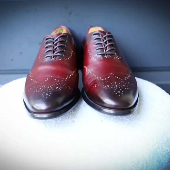 Mason Forte 8.5-M Burgundy Derby Mens Dress Shoes