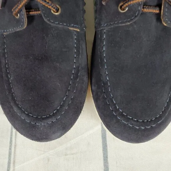 Massimo Dutti Botin Peil Serraje Azul Suede Boots Navy  Lace Up Size 39
