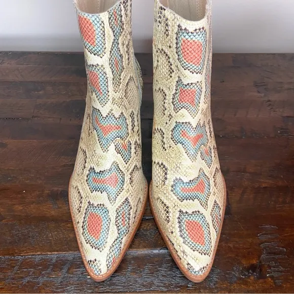 Matisse Elevation Multicolor Snake Print Pointed Toe Ankle Boots NEW Women’s 8.5