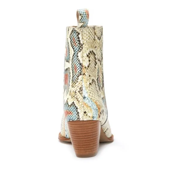 Matisse Elevation Multicolor Snake Print Pointed Toe Ankle Boots NEW Women’s 8.5