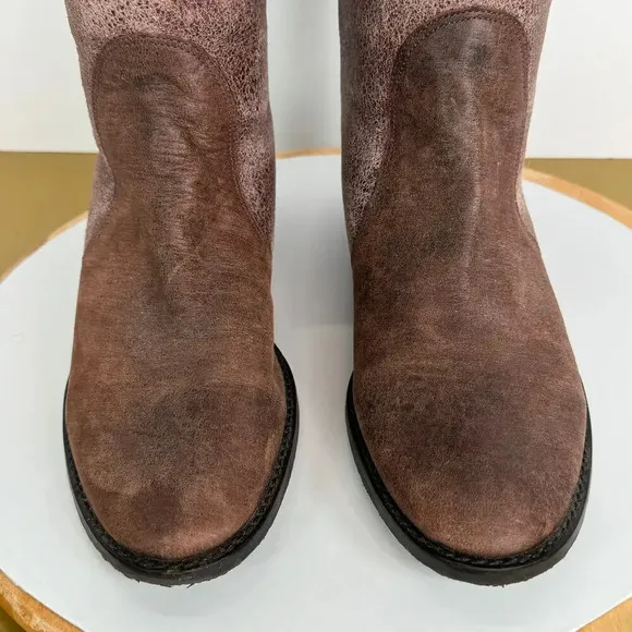 Matisse Parker Brown Leather Mid-Calf Plush Shearling Boots Sz 9.5 Winter Boho