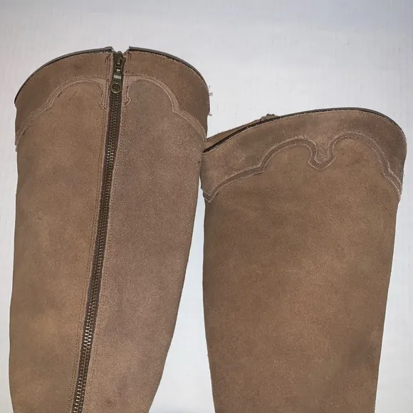 MATISSE SUEDE WESTERN, COWGIRL, BOHO BOOTS W/ ANKLE HARNESS &amp; BUCKLES