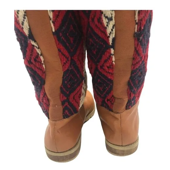 Matt Bernson Special Project Aztec Tapestry Tall Boots 7 Boho Southwestern