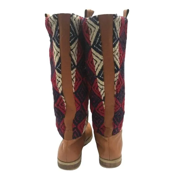 Matt Bernson Special Project Aztec Tapestry Tall Boots 7 Boho Southwestern