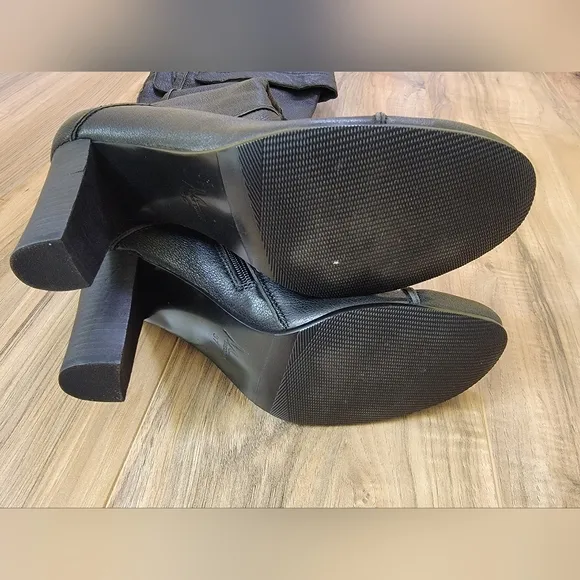 MEDEA Vintage, black leather boots size EUR 37.5 , US 7/8