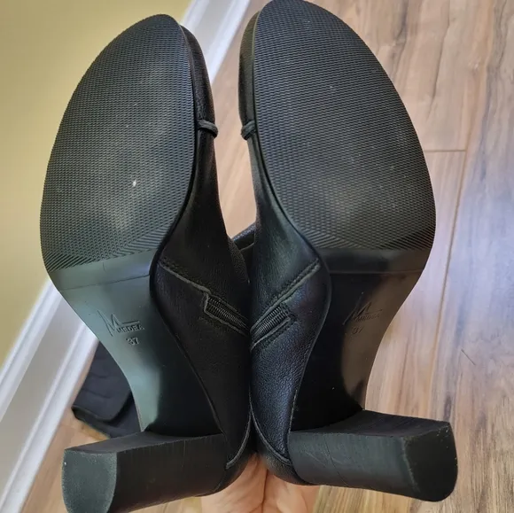 MEDEA Vintage, black leather boots size EUR 37.5 , US 7/8