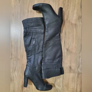 MEDEA Vintage, black leather boots size EUR 37.5 , US 7/8