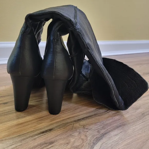 MEDEA Vintage, black leather boots size EUR 37.5 , US 7/8