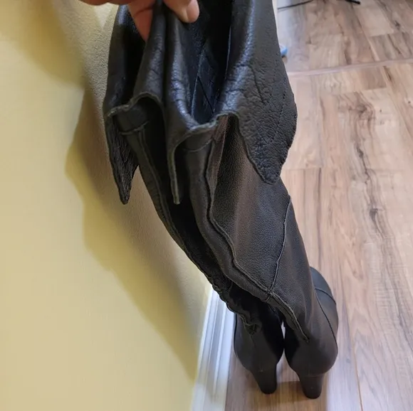 MEDEA Vintage, black leather boots size EUR 37.5 , US 7/8