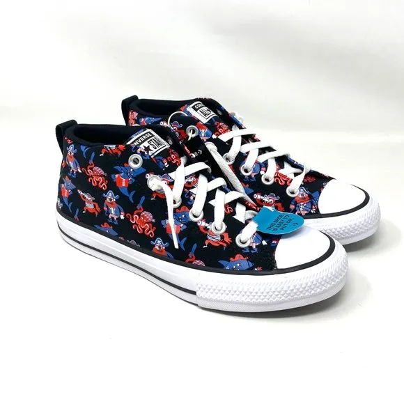 💖MEGA SALE💖Converse Ctas Street Mid Black Marina Shoes Junior Canvas 672732F
