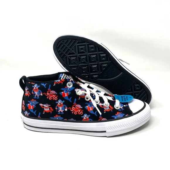 💖MEGA SALE💖Converse Ctas Street Mid Black Marina Shoes Junior Canvas 672732F