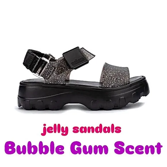 MELISSA KICKER SANDAL - GLITTER JELLY NWT