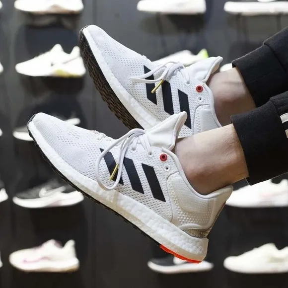 MEN'S adidas PureBoost 21 White Solar Red GY5099 Size 7