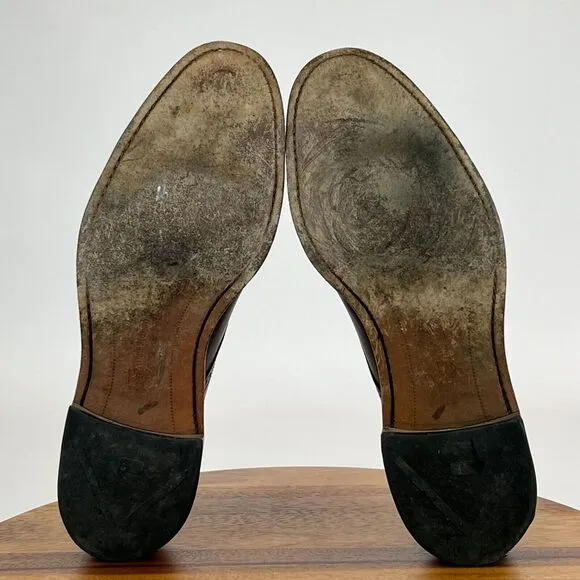 Mens Allen Edmonds The City Brogue Cap Toe Brown‎ Leather Dress Shoes Size 12 E