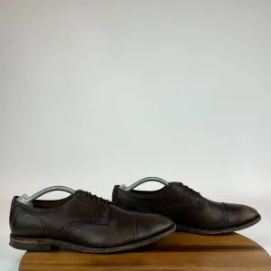 Mens Allen Edmonds The City Brogue Cap Toe Brown‎ Leather Dress Shoes Size 12 E
