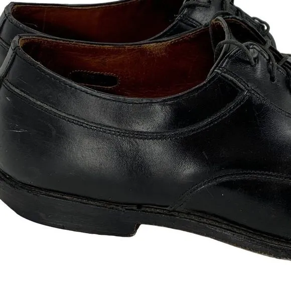 Mens Allen Edmonds Black Dress Lace Up Shoes Size 10.5D GUC Braid Square 2951