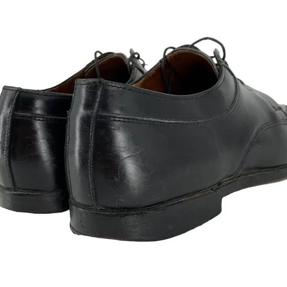 Mens Allen Edmonds Black Dress Lace Up Shoes Size 10.5D GUC Braid Square 2951