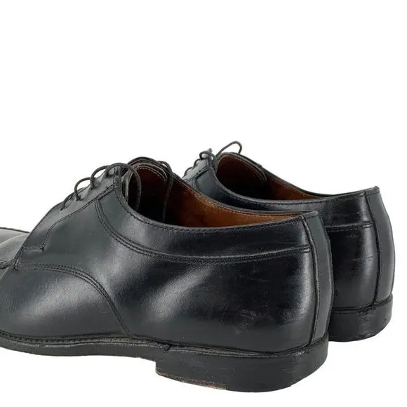 Mens Allen Edmonds Black Dress Lace Up Shoes Size 10.5D GUC Braid Square 2951