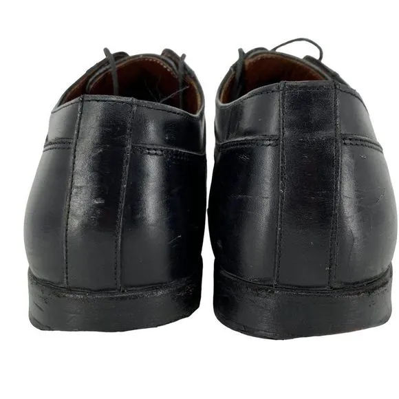 Mens Allen Edmonds Black Dress Lace Up Shoes Size 10.5D GUC Braid Square 2951