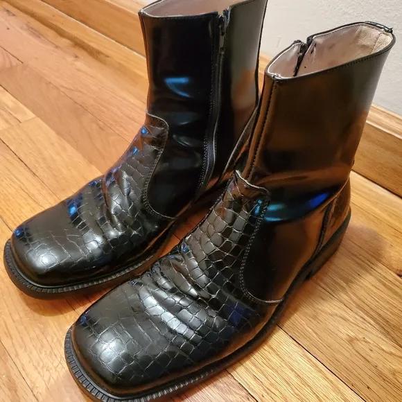 Men's Black Dress Vintage Boots