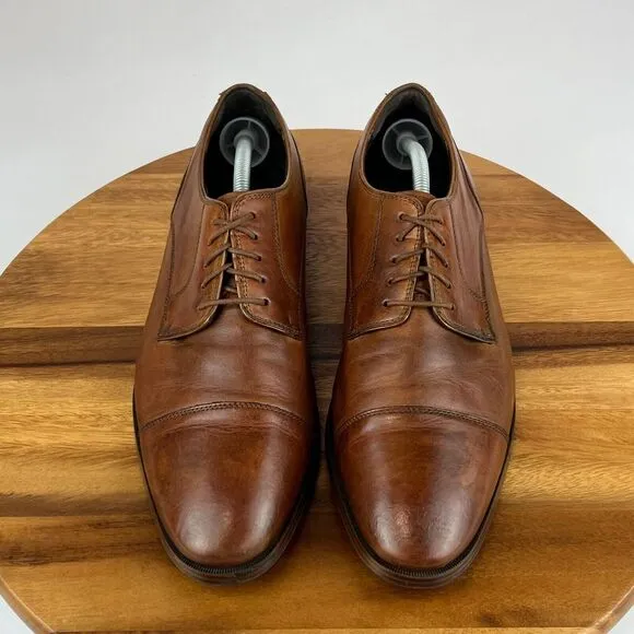Mens Cole Haan Jay Grand Cap Toe Brown Oxford Leather Dress Shoes Size‎ 11 M GUC
