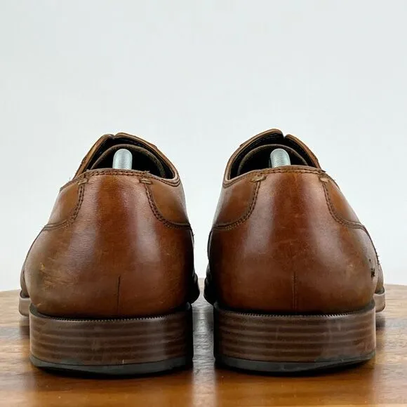 Mens Cole Haan Jay Grand Cap Toe Brown Oxford Leather Dress Shoes Size‎ 11 M GUC