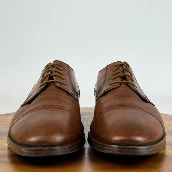 Mens Cole Haan Jay Grand Cap Toe Brown Oxford Leather Dress Shoes Size‎ 11 M GUC