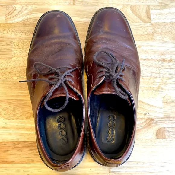 Men’s Ecco Brown Leather Hybrid Oxford Dress Shoes
