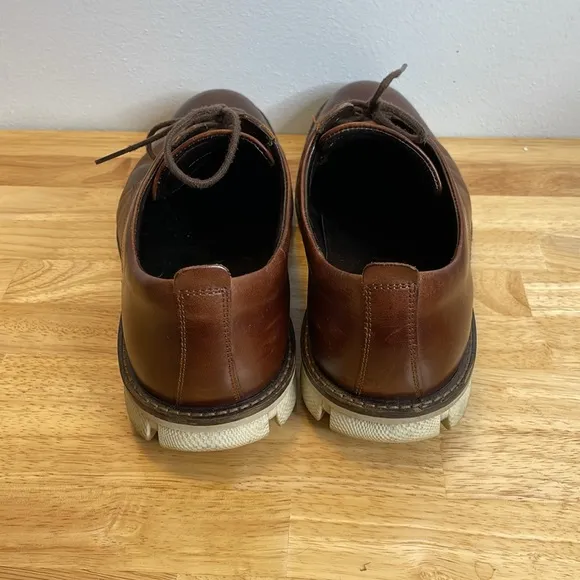 Men’s Ecco Brown Leather Hybrid Oxford Dress Shoes