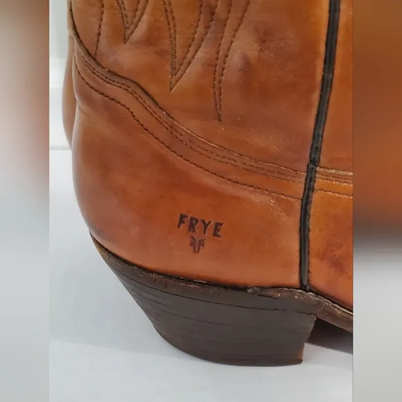 Mens Frye Vintage 1980s Western Brown Leather Cowboy Boots Size 11D
