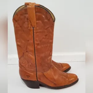 Mens Frye Vintage 1980s Western Brown Leather Cowboy Boots Size 11D