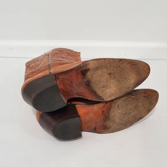 Mens Frye Vintage 1980s Western Brown Leather Cowboy Boots Size 11D