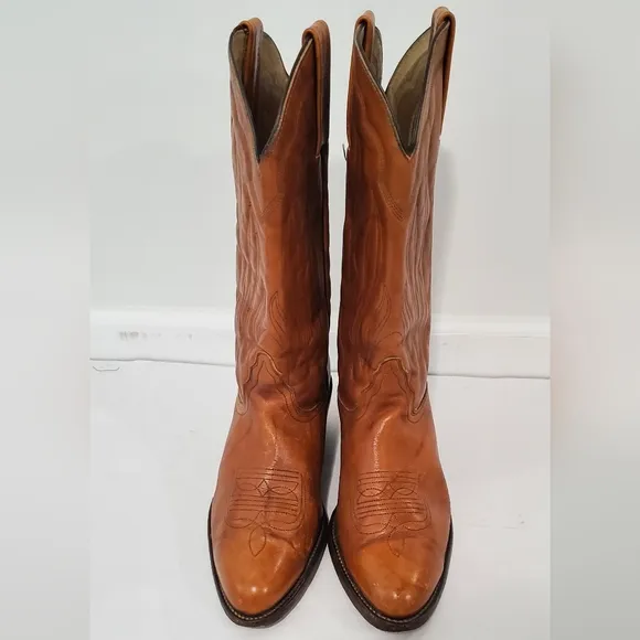 Mens Frye Vintage 1980s Western Brown Leather Cowboy Boots Size 11D