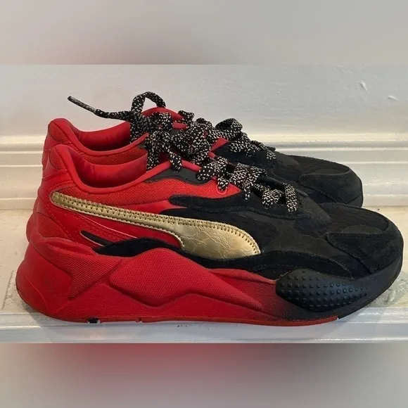 Mens Rare Size 4- PUMA RS-X3 NYC Flagship - Black High Risk Red