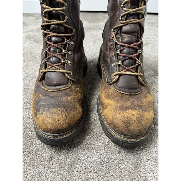 Mens RED WING Brown Leather Moc Toe Lace Up Boots 11.5 D Vintage 1960s- 1970s