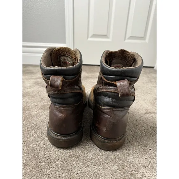 Mens RED WING Brown Leather Moc Toe Lace Up Boots 11.5 D Vintage 1960s- 1970s
