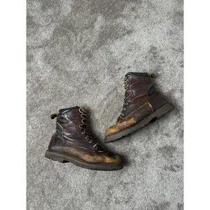 Mens RED WING Brown Leather Moc Toe Lace Up Boots 11.5 D Vintage 1960s- 1970s