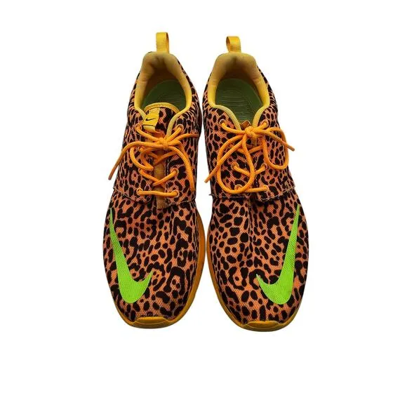 Men’s Sz 9.5 Nike Roshe Run FB Orange Leopard (RARE) - 580573-838