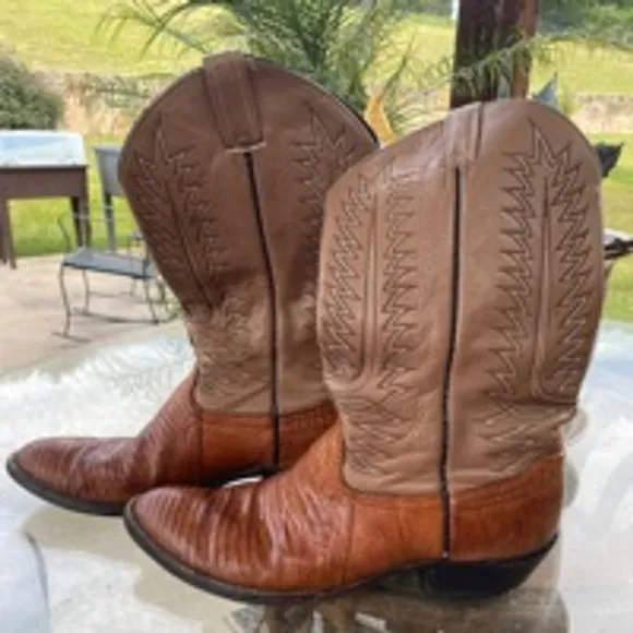 Men's Unbranded Cowboy Boots Brown Leather Size 12.5