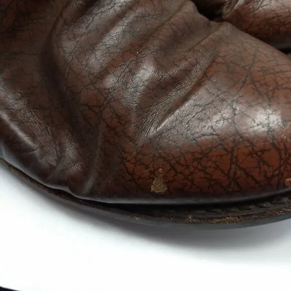 Men's Vintage Brown Justin Leather Cowboy Boots Almond Shaped Toe Style 3340 11E
